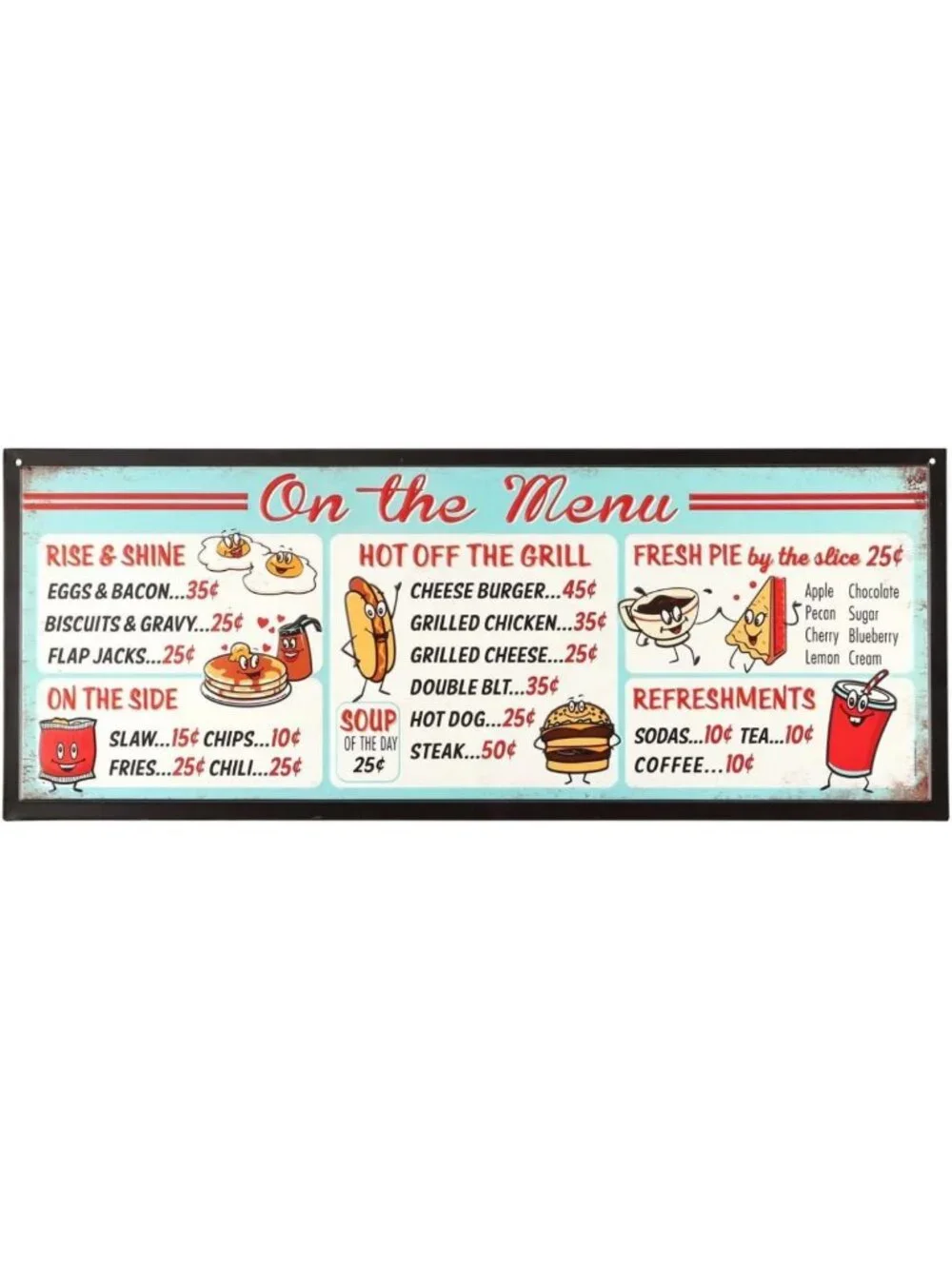 Vintage-Inspired Embossed Metal Sign for Kitchen Decor & Restaurant Wall Art